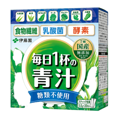 Зеленый сок Mainichi 1-pai no Aojiru без сахара, 5,0 г × 20 пакетиков