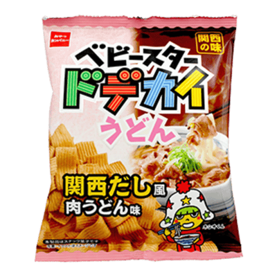 Снеки Oyatsu Company Baby Star Dodekai Udon со вкусом мясного удона на бульоне даши в кансайском стиле, 62 г
