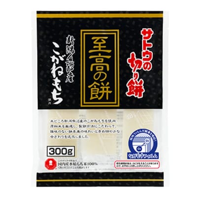 Нарезанный моти Sato Foods Supreme Mochi (рис Koganemochi, Уонума, префектура Ниигата)