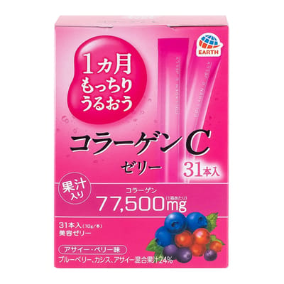 Желе с коллагеном Earth Collagen C Jelly со вкусом ягод и асаи, 31 стик