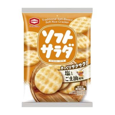 Рисовые крекеры Kameda Seika Soft Salad со вкусом соли и кунжутного масла, 18 шт.