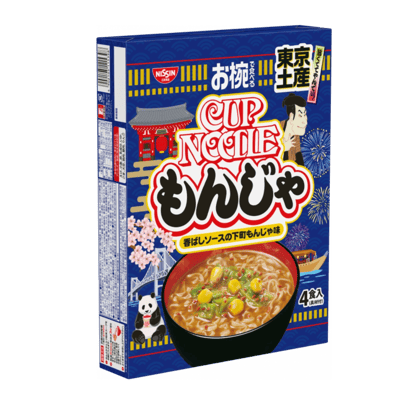 Nissin Owan de Taberu Local Cup Noodle Tokyo Souvenir Monja Лапша быстрого приготовления (4 порции)