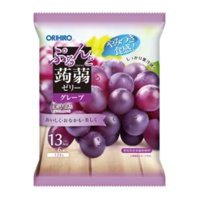 Жевательное желе конняку ORIHIRO Purunto со вкусом винограда, 120 г (6 шт. х 20 г)