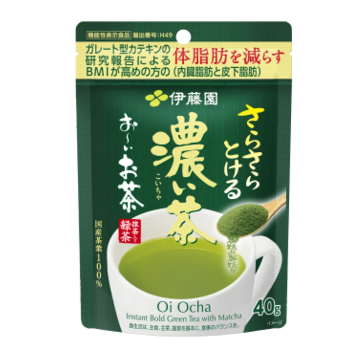 Ito En Oi Ocha Koi Cha Растворимый зеленый чай с матча, 40 г 1