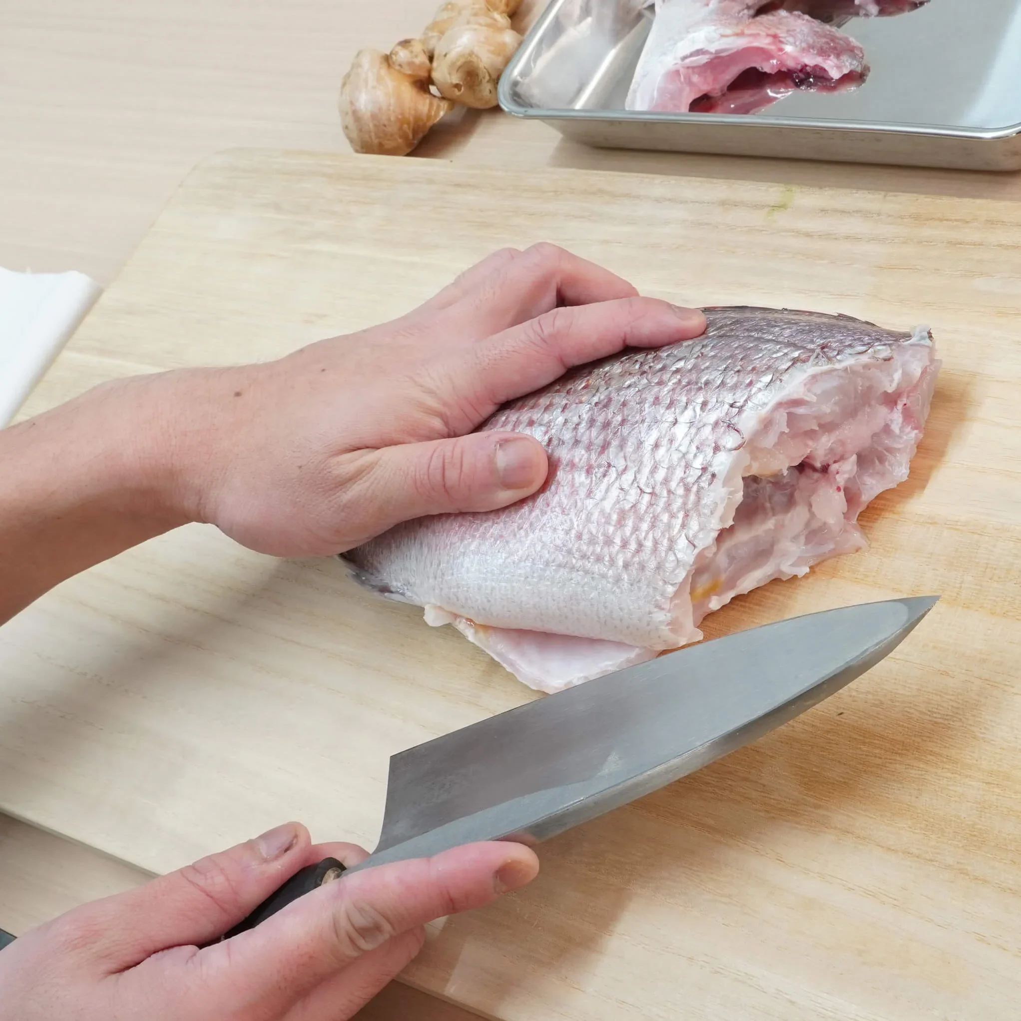 TOJIRO White Steel Deba Knife 165mm 5