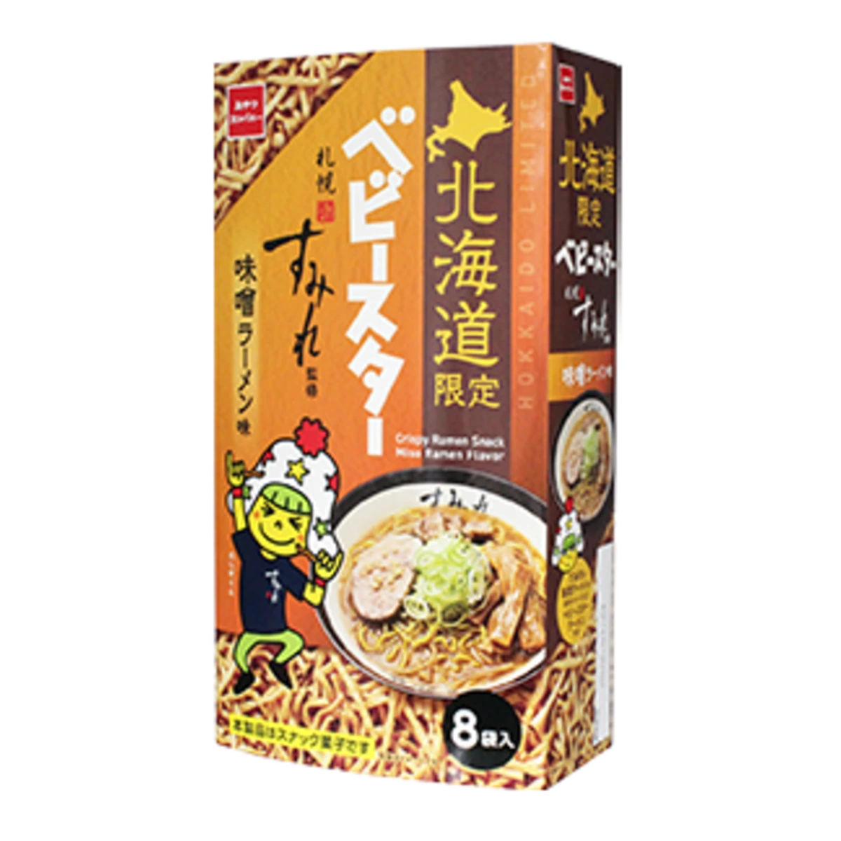 Снеки Oyatsu Company Baby Star Hokkaido со вкусом мисо рамена, эксклюзивно для Хоккайдо, под контролем Sapporo Sumire, 160 г