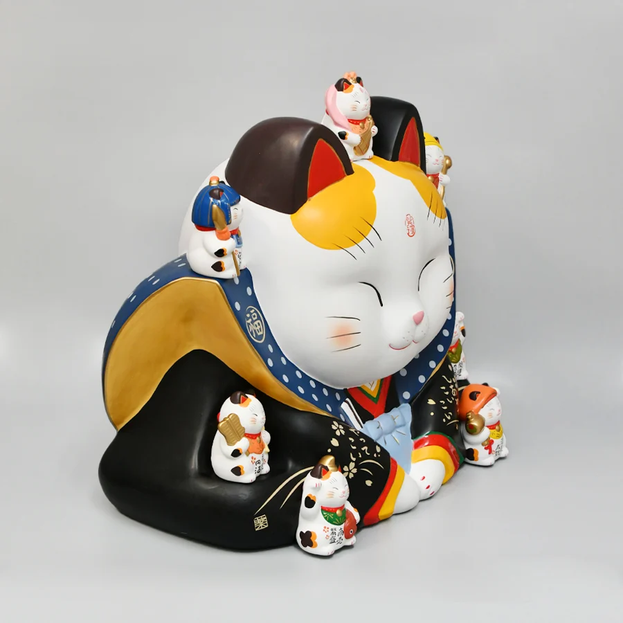 Yakushigama Nishikisai Seven Lucky Gods Fukusuke Maneki Neko (Size 16) 3
