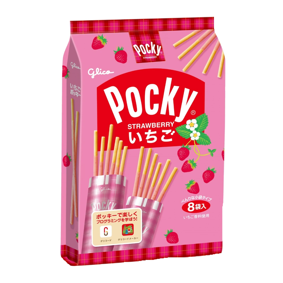 Glico Strawberry Pocky, 8 пакетиков 1