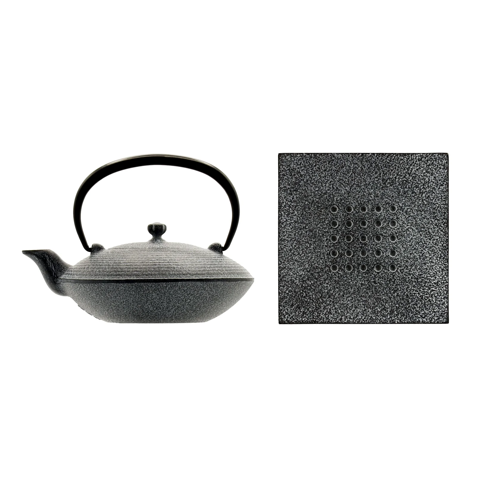 OIGEN Color Iron Teapot 0.4L & Trivet 2-Piece Set, Yoi 5