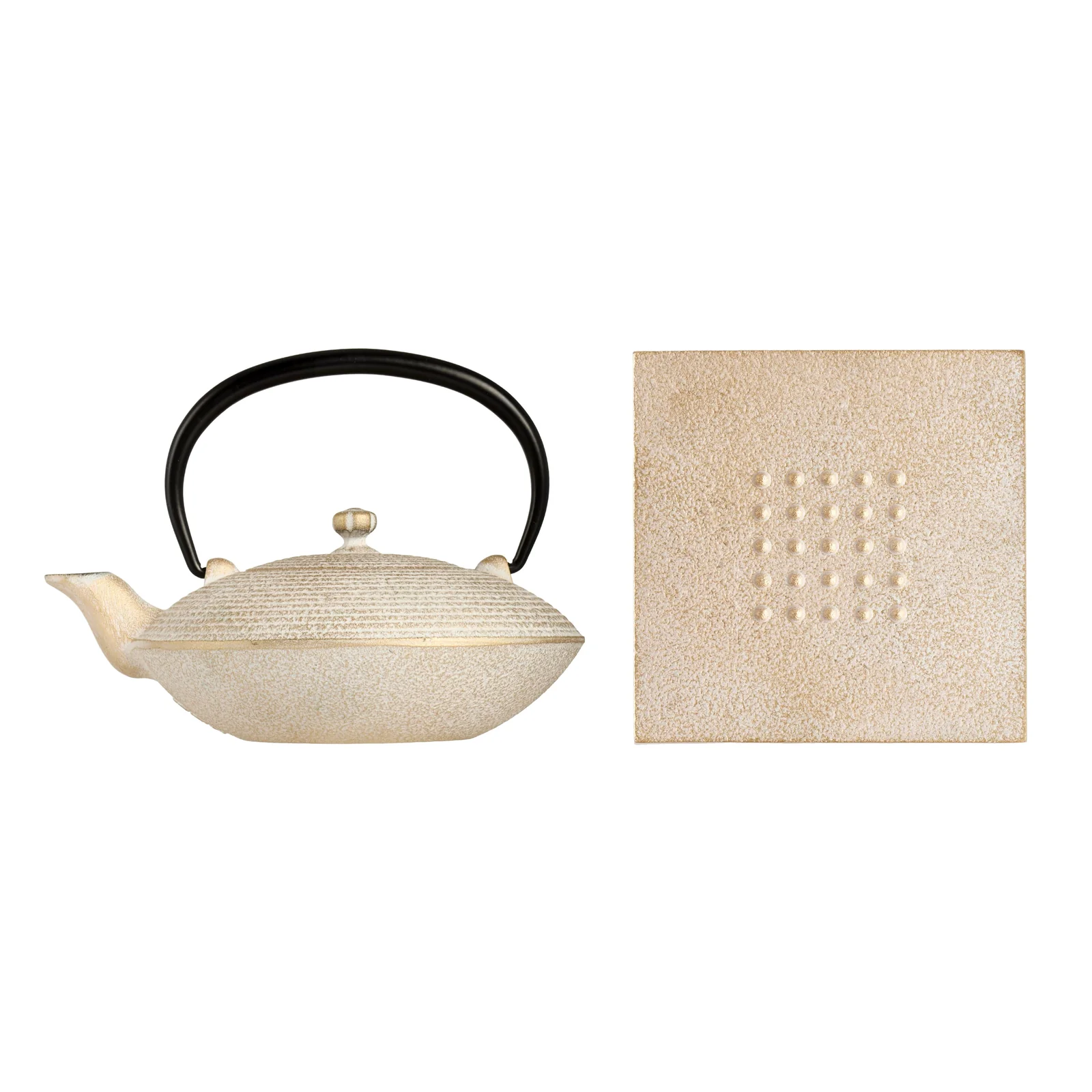 OIGEN Color Iron Teapot 0.4L & Trivet 2-Piece Set, Yoi 2